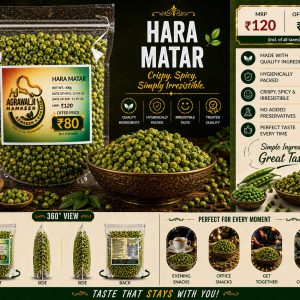 Hara Matar Namkeen – Crispy & Spicy Green Peas Snack