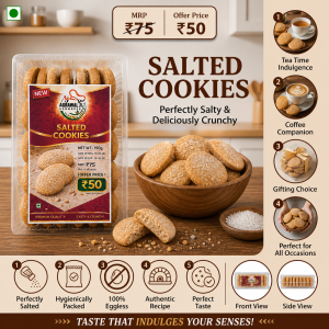 Premium Salted Cookies | Classic Sweet & Salty Crunchy Biscuits – 100% Eggless