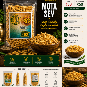 Mota Sev – Thick, Crunchy & Spiced Gram Flour Snack