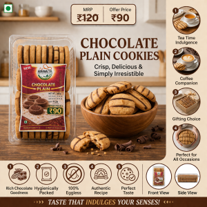 Chocolate Plain Premium Cookies - 100% Eggless