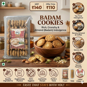 Badam Cookies (Almond Cookies)